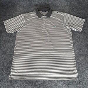 Southern Marsh Men Large Striped Performance Polo Shirt Short Sleeve Golf Casual
